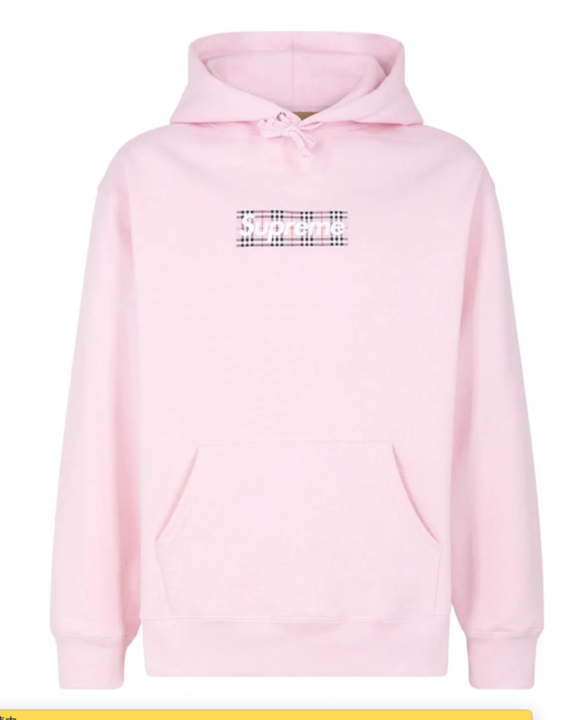 Supreme Burberry Box Logo Hooded Sweatshirt “Pink” – basara 